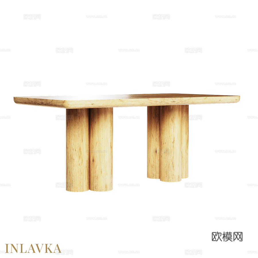 OM现代风格矩形餐桌3d模型下载