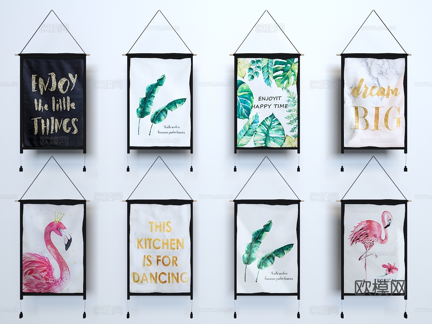 北欧风格挂毯挂布3d模型下载（渲染图3）