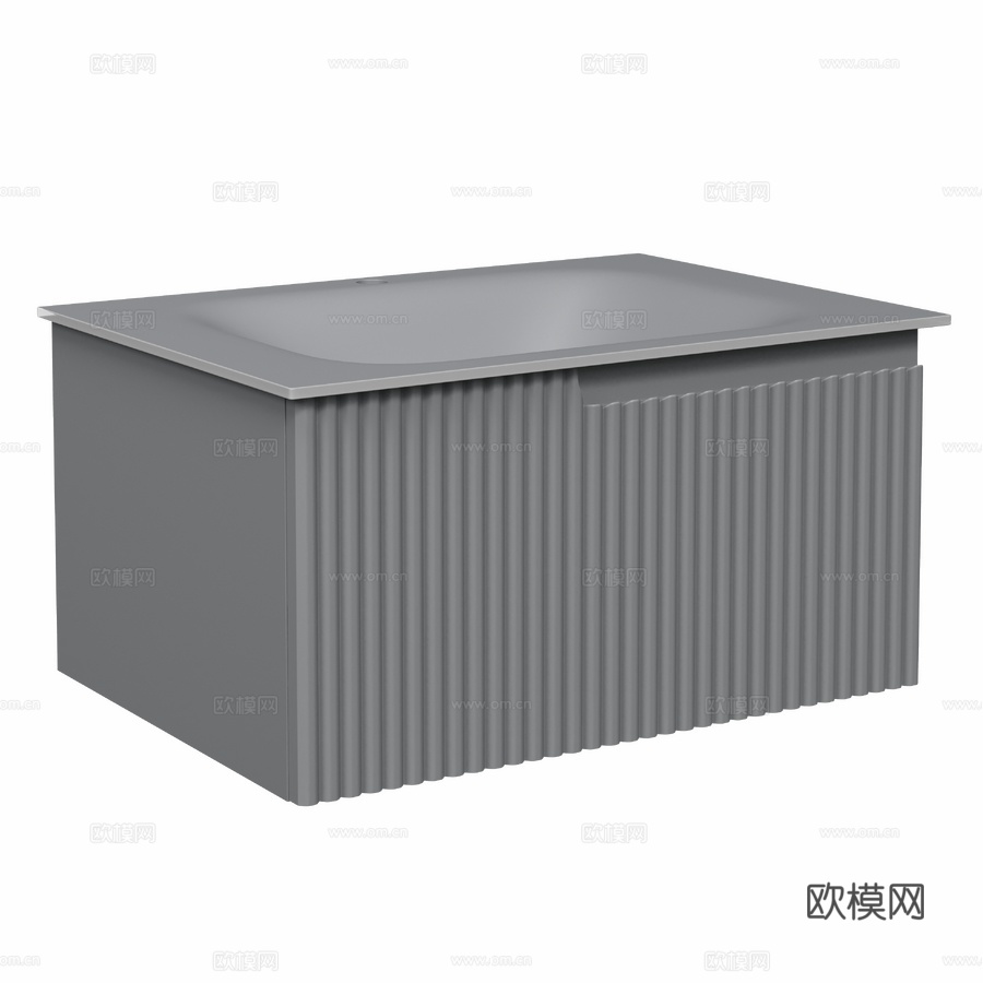 OM 带洗脸盆柜 STWORKI Vestfold 70 灰3d模型下载