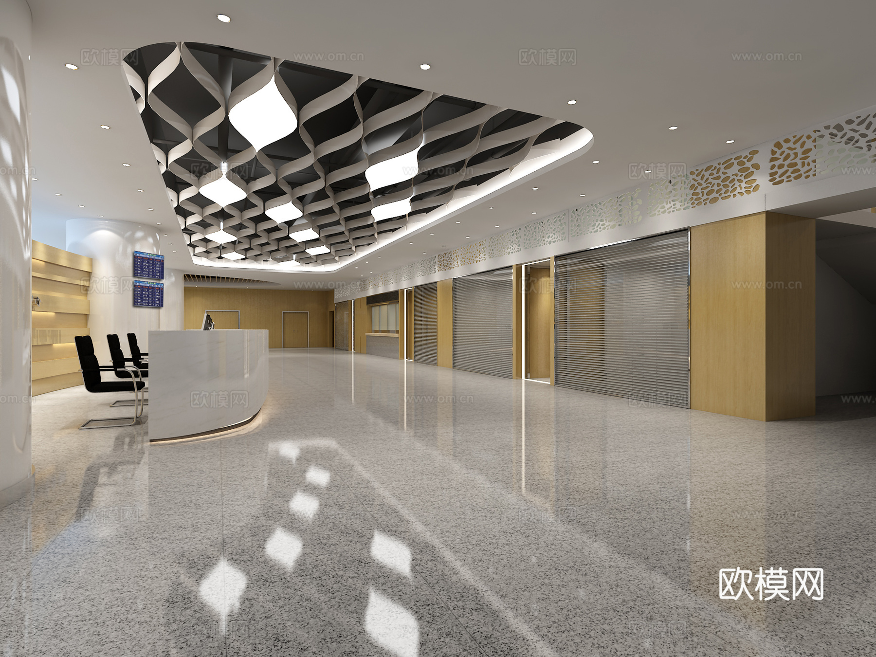 现代简约展厅3d模型下载（渲染图3）