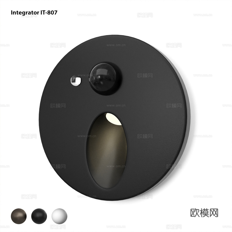 带感应器的圆形LED嵌入灯具用于照明3d模型下载