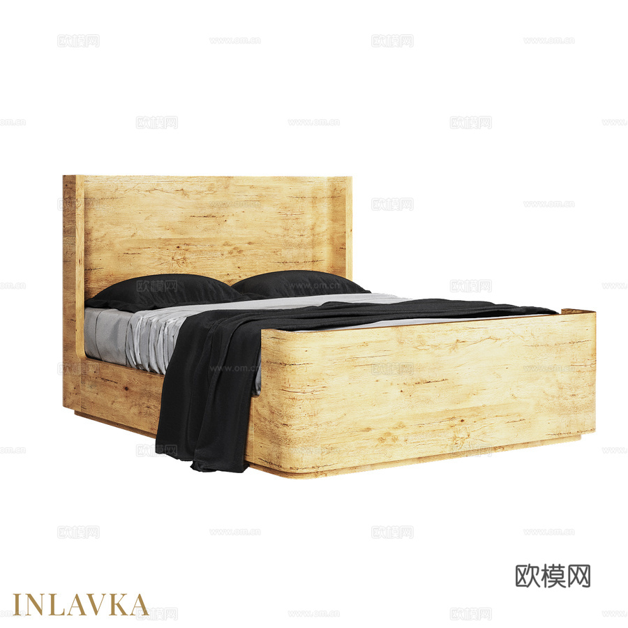 现代风格高脚板OM床160x2003d模型下载