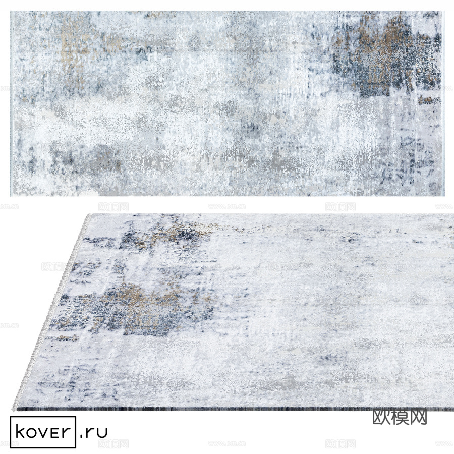地毯 OLIMPOS 9025A-L. 灰色-蓝灰色 Art3d模型下载
