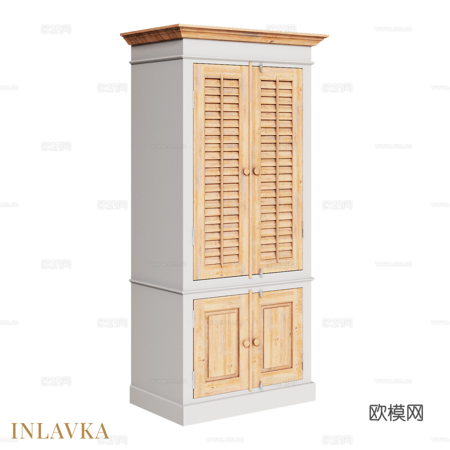 OM 96厘米乡村风格衣柜3d模型下载