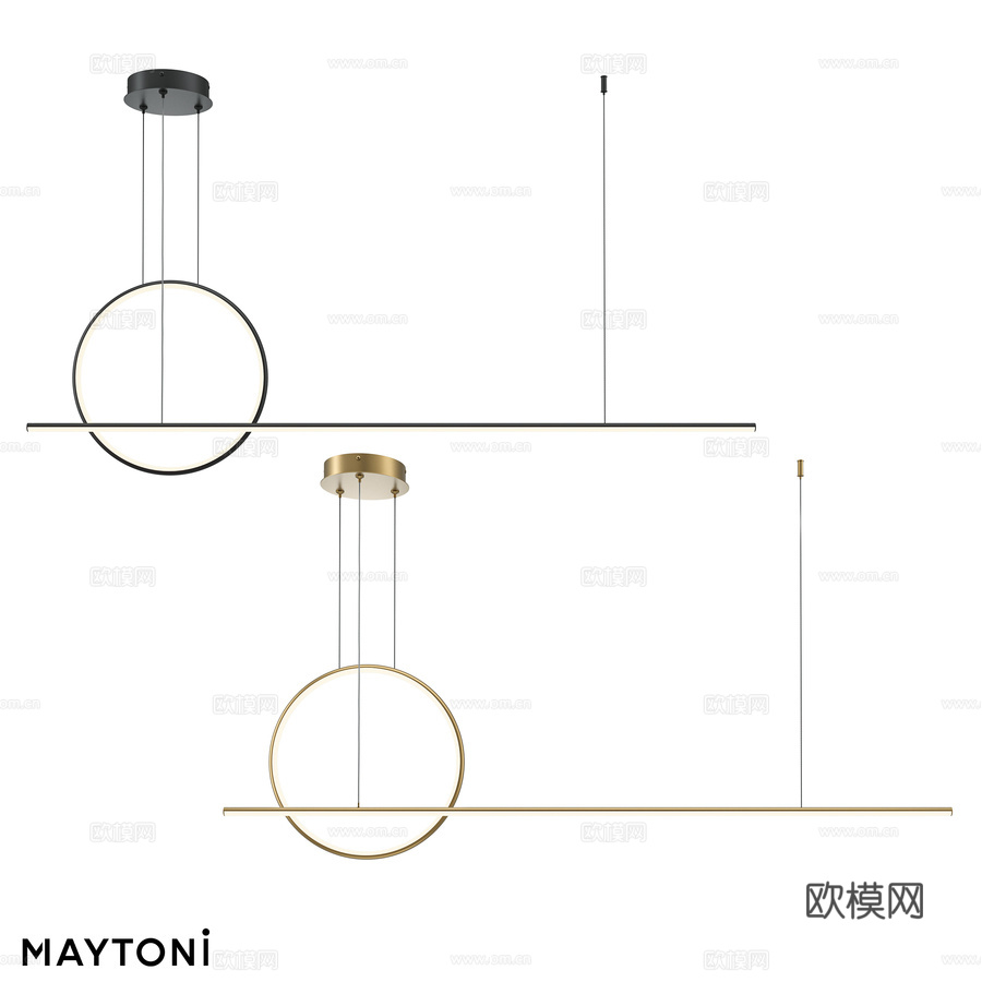 吊灯 Halo MOD247PL-L49BK; MOD2473d模型下载