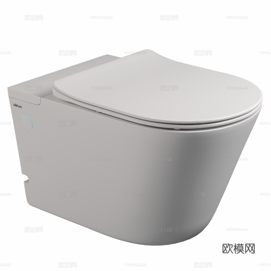 ABBER Bequem AC1106 壁挂式白色马桶带PU3d模型3d模型下载