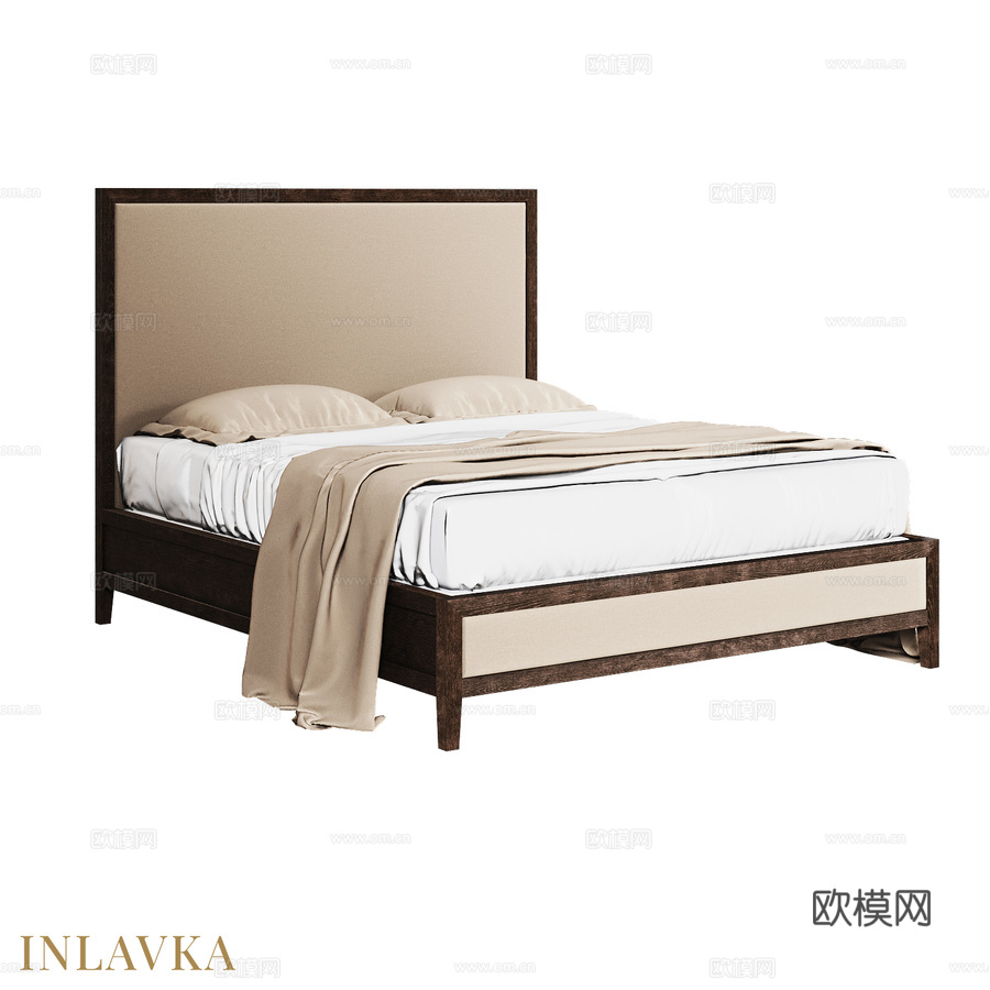 OM 180x200软头板低脚床3d模型