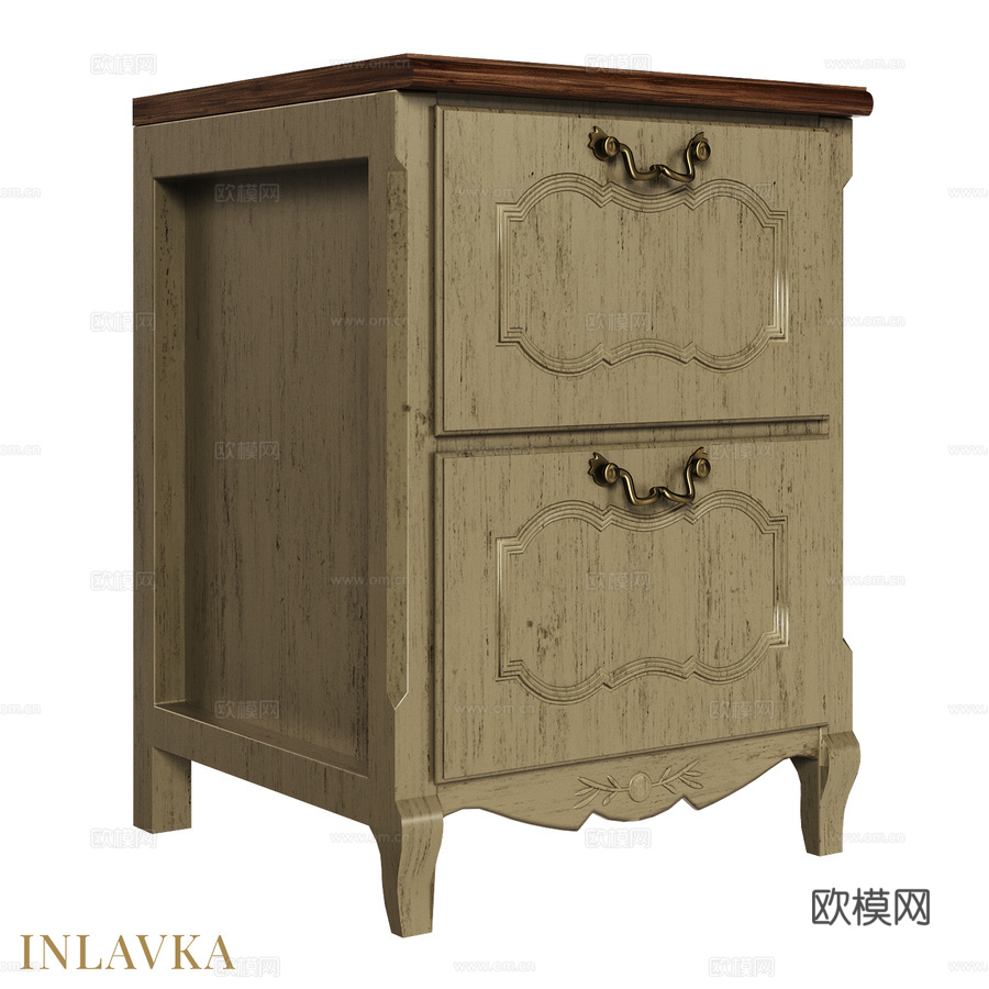 OM经典款双抽窄型厨房柜3d模型下载