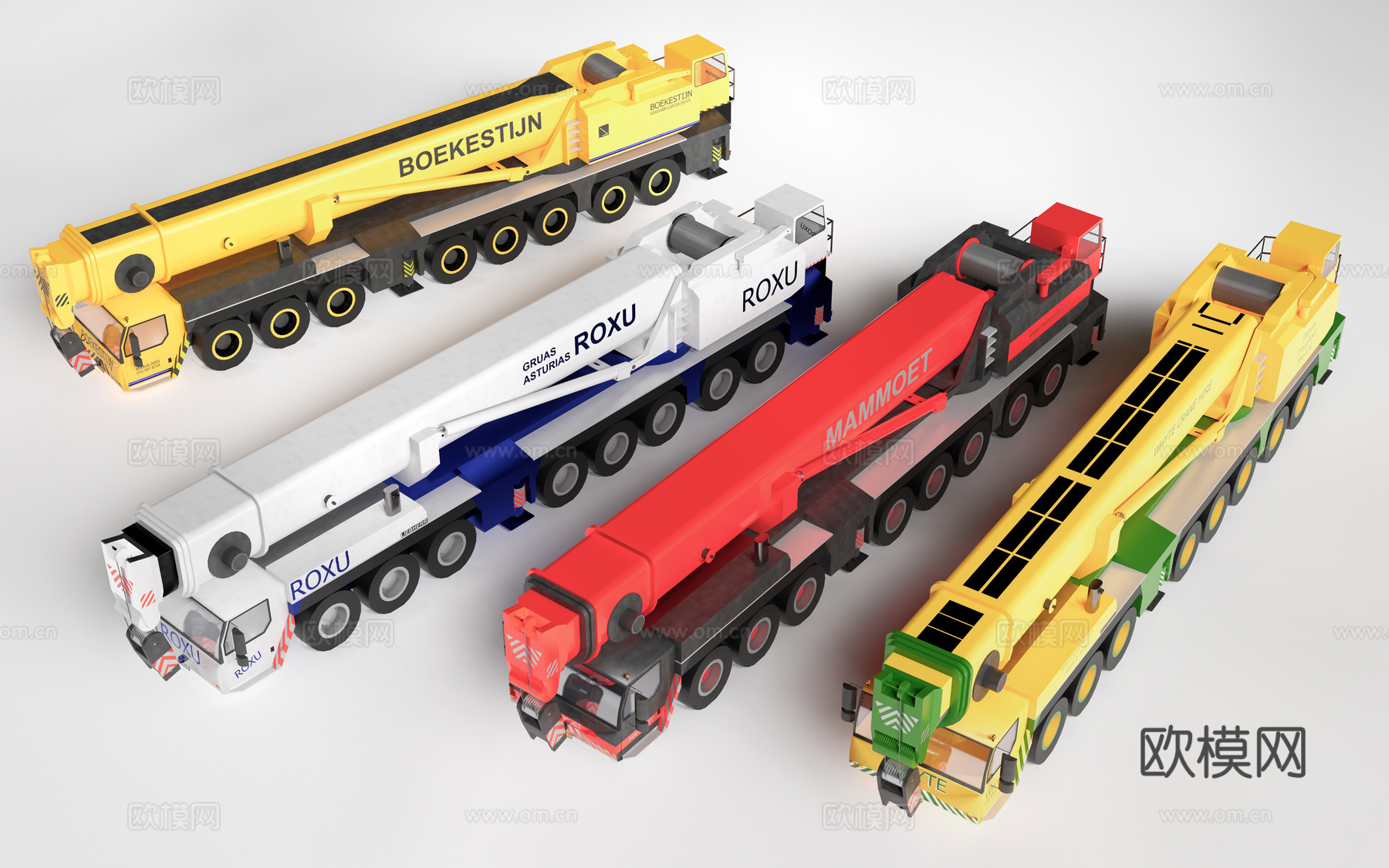 现代起重机 吊车 工程机械su模型