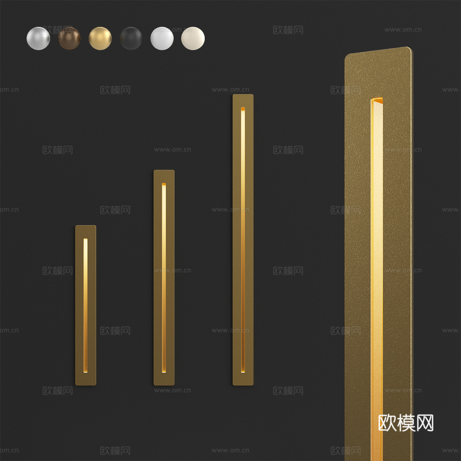 用于照明楼梯台阶的垂直长灯3d模型下载