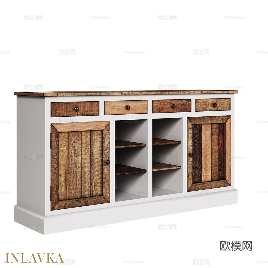 OM 175厘米乡村风格抽屉柜3d模型下载