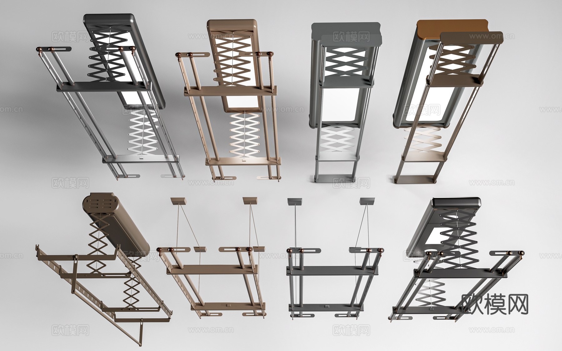 现代电动晾衣架 折叠晾衣架su模型