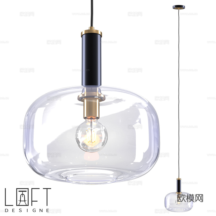 吊灯 LoftDesigne 1064 型号3d模型下载