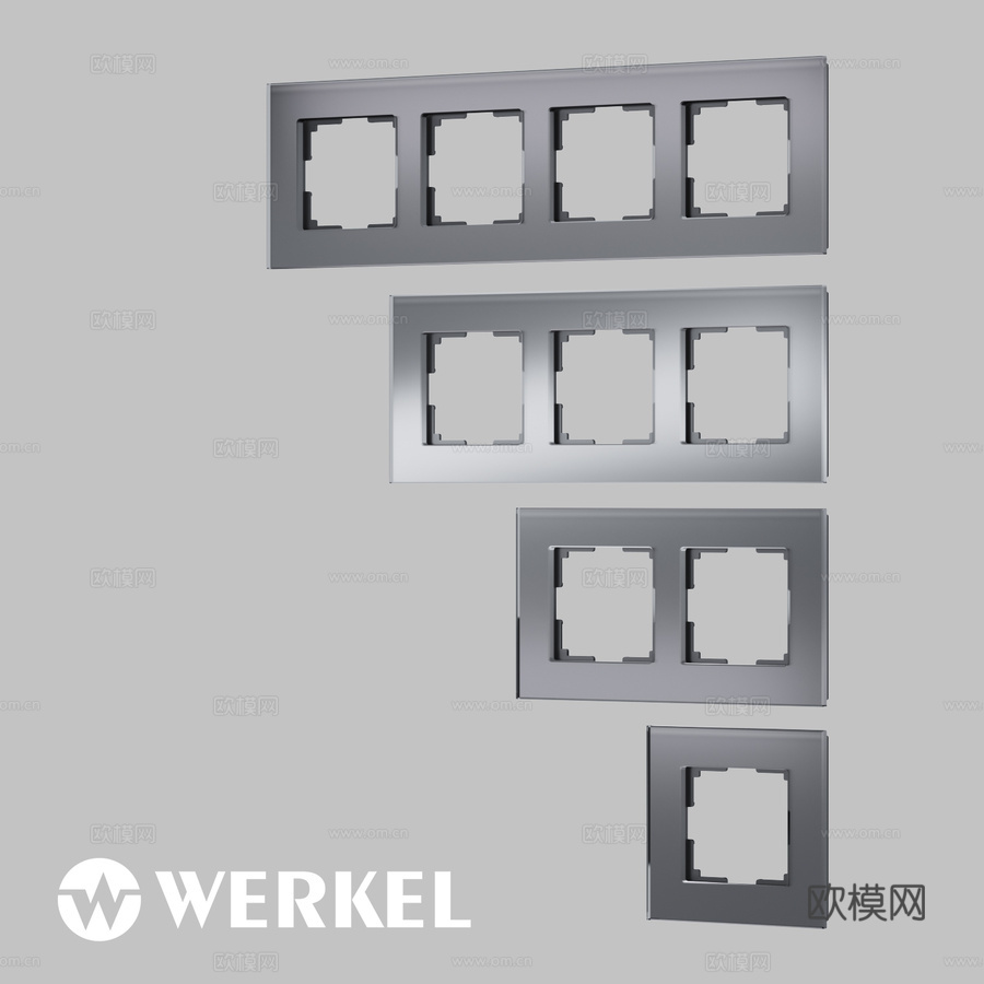 OM 插座开关用钢化玻璃框架3d模型下载