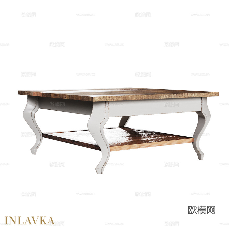 OM乡村风格咖啡桌90x90厘米3d模型下载