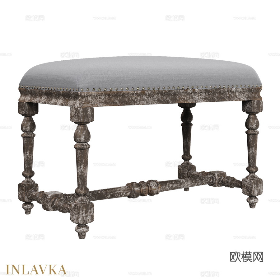 OM 美式长凳3d模型3d模型下载