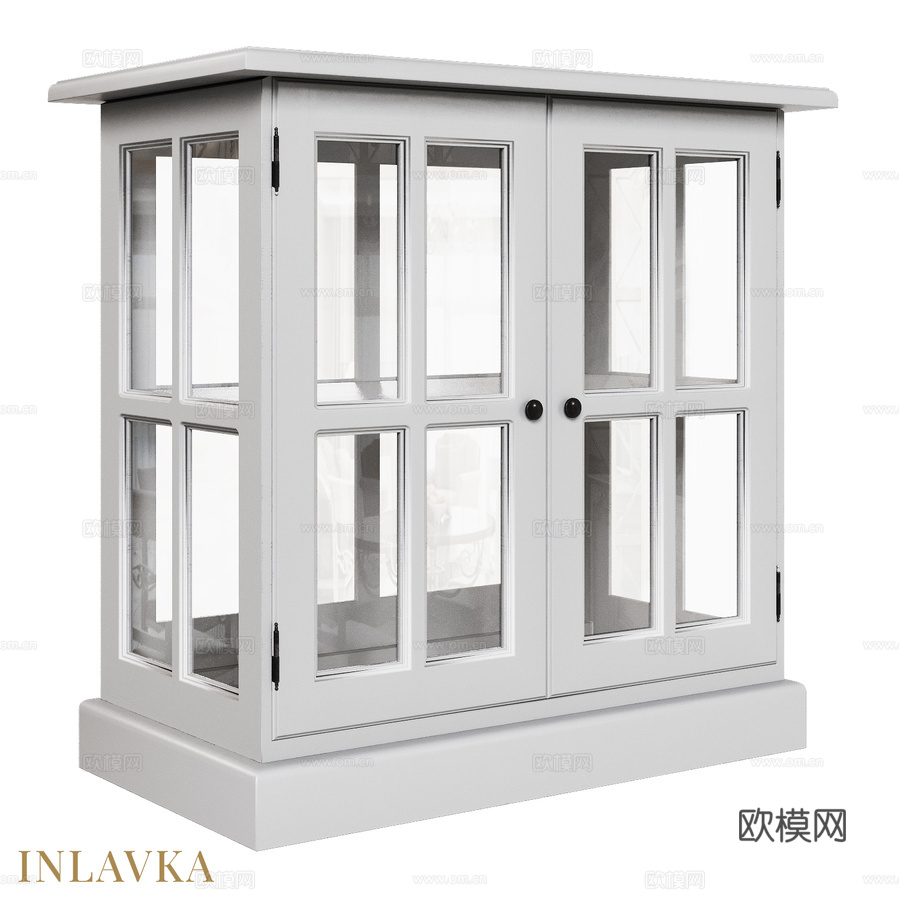 OM 经典款小双门玻璃展示柜3d模型下载