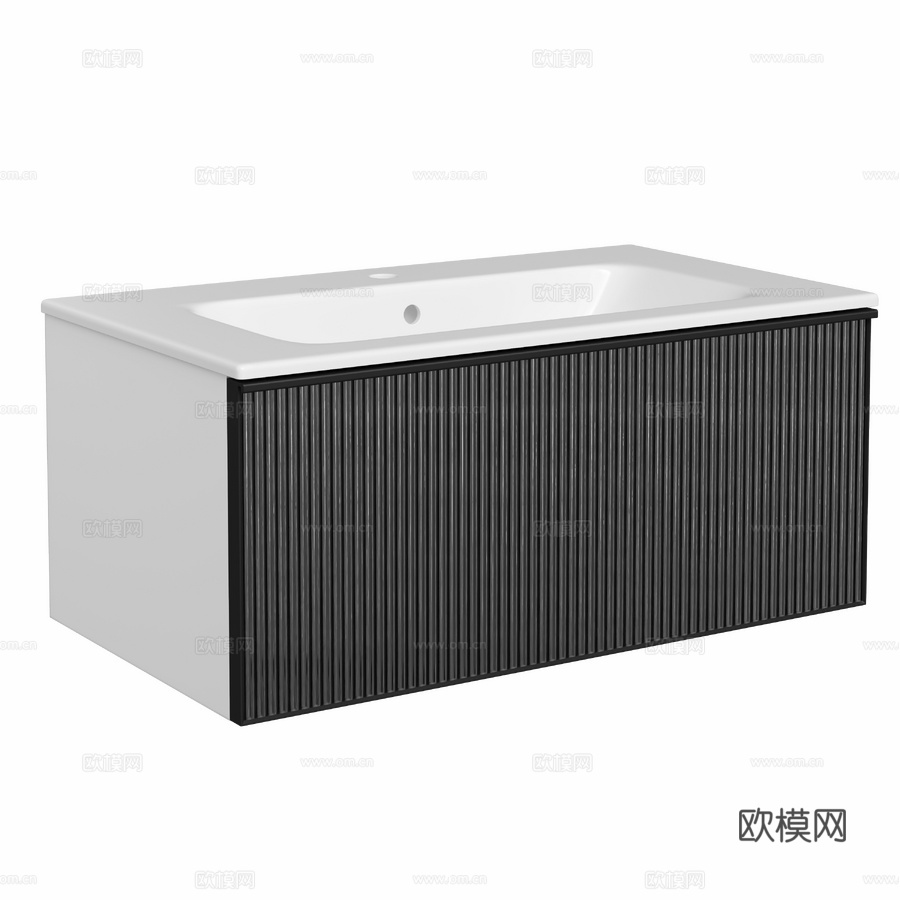 OM 带洗脸盆柜 STWORKI Levanger 80 白3d模型下载