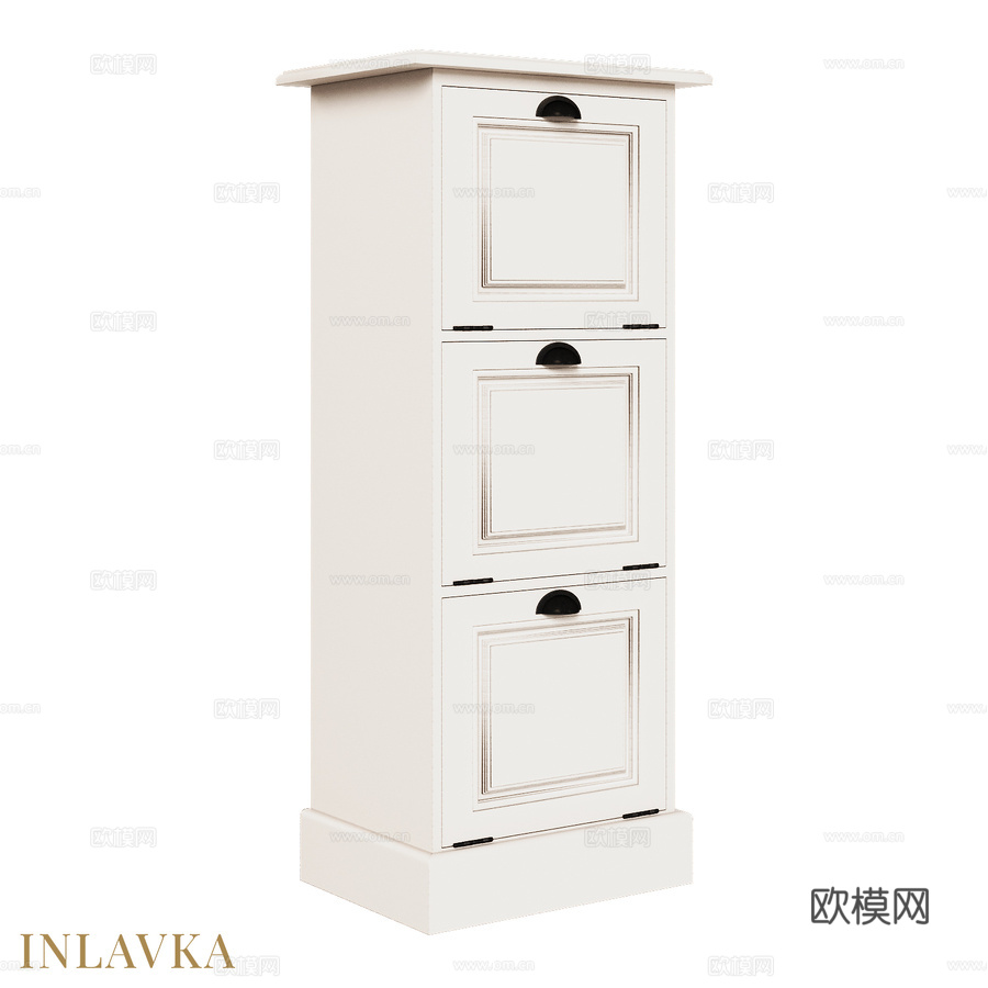 OM经典款三门平开柜3d模型下载