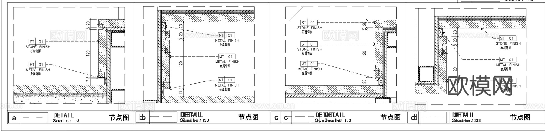 悬浮楼梯 石材踏步  楼梯大样图 叠级楼梯cad施工图