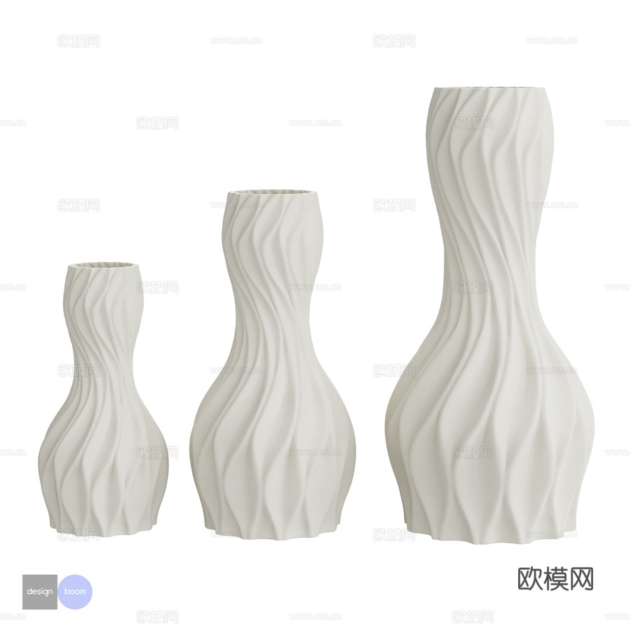OM_花瓶 干花用 印花艺术款，礁石，设计款3d模型下载
