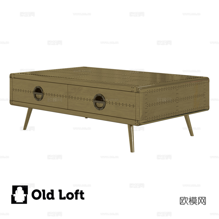 OM咖啡桌飞行员黄铜金属款3d模型下载