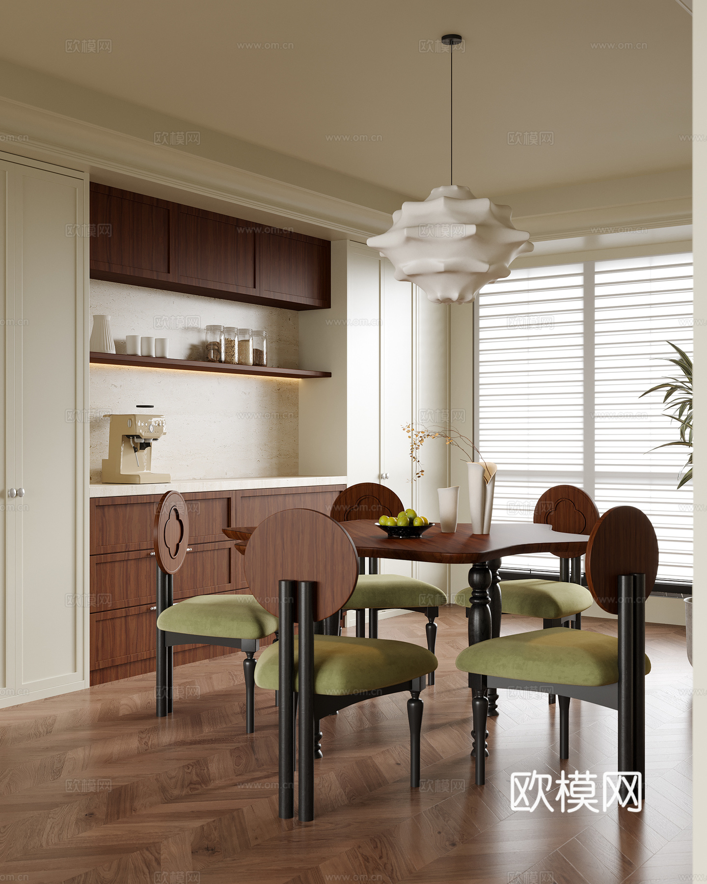 现代餐厅 餐桌椅su模型