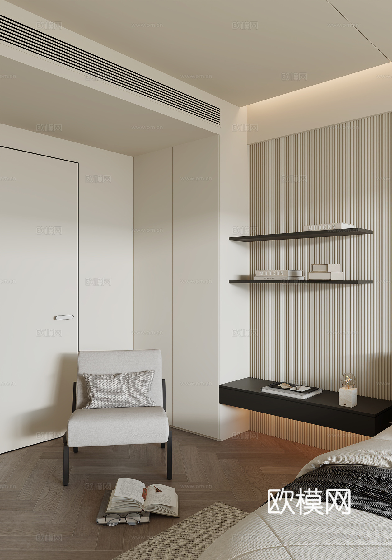 现代卧室su模型