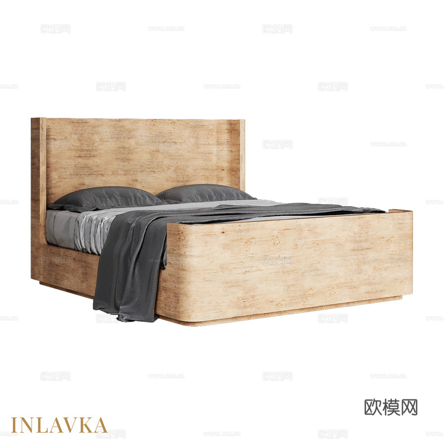 现代风格高脚板OM床180x2003d模型下载