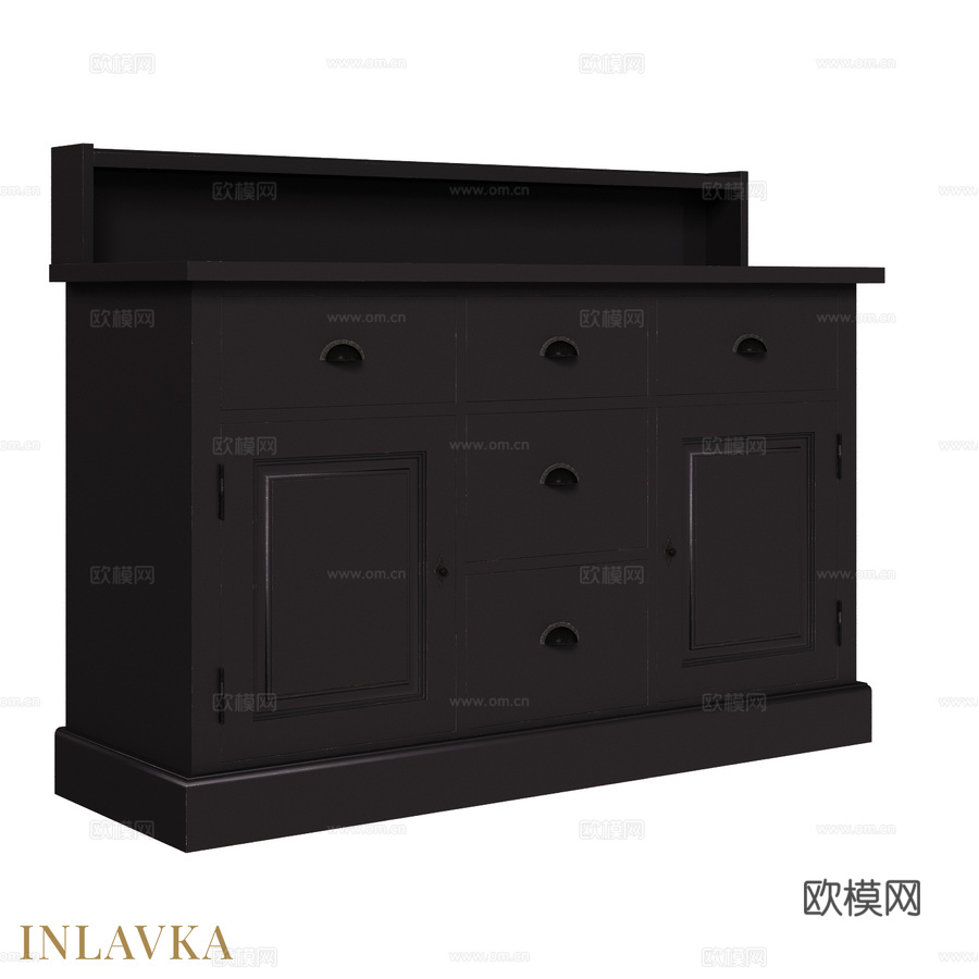 OM经典款双椭圆盆浴室柜3d模型下载