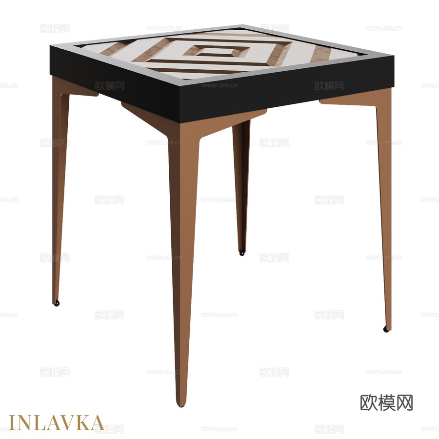OM设计师菱形纹边桌3d模型