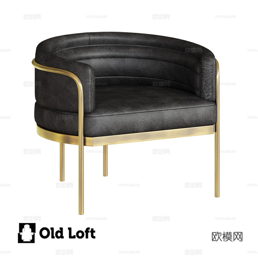 OM Hemisphere 不对称脚架 黑色皮革3d模型下载