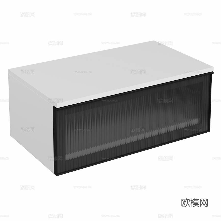 OM床头柜STWORKI莱万格80白色哑光3d模型下载
