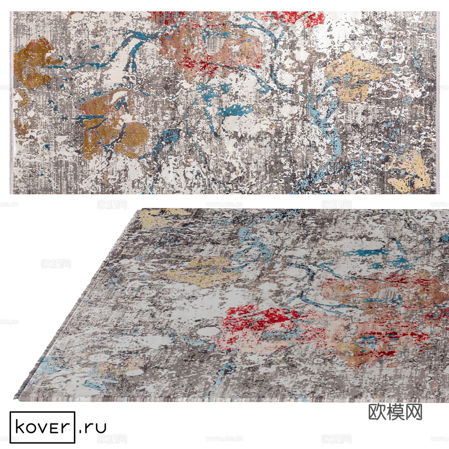 地毯 «ASPENDOS» M474A-奶油酒红 Art d3d模型下载