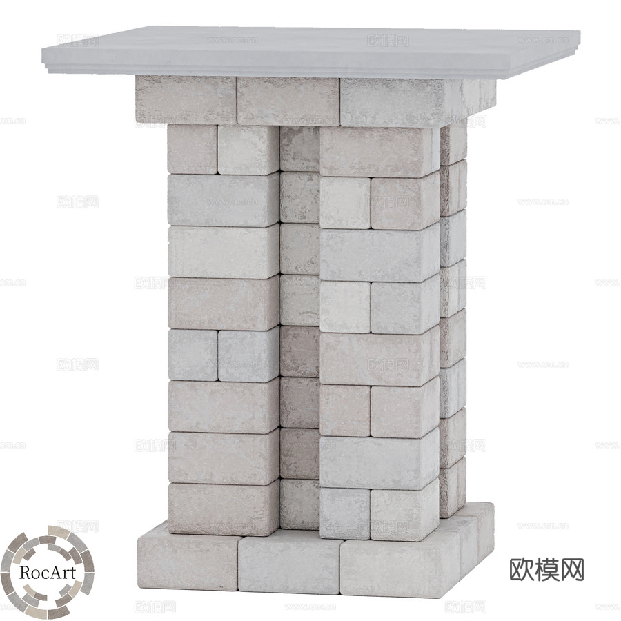 OM RocArt人造石吧台桌（Arte款）3d模型下载