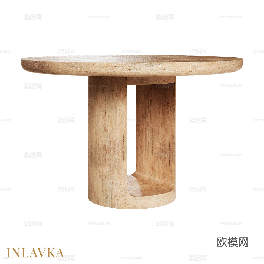 OM现代风格圆形开放式餐桌3d模型下载