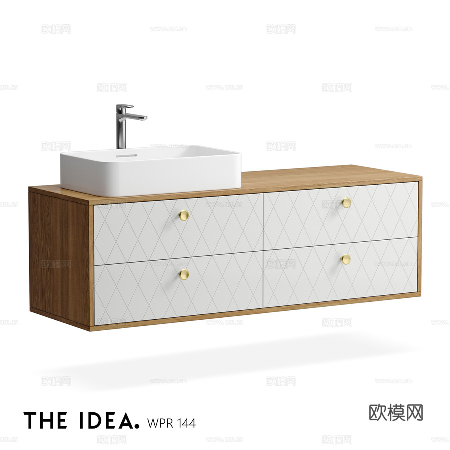 OM THE-IDEA 悬挂式浴室柜 WPR 1443d模型下载