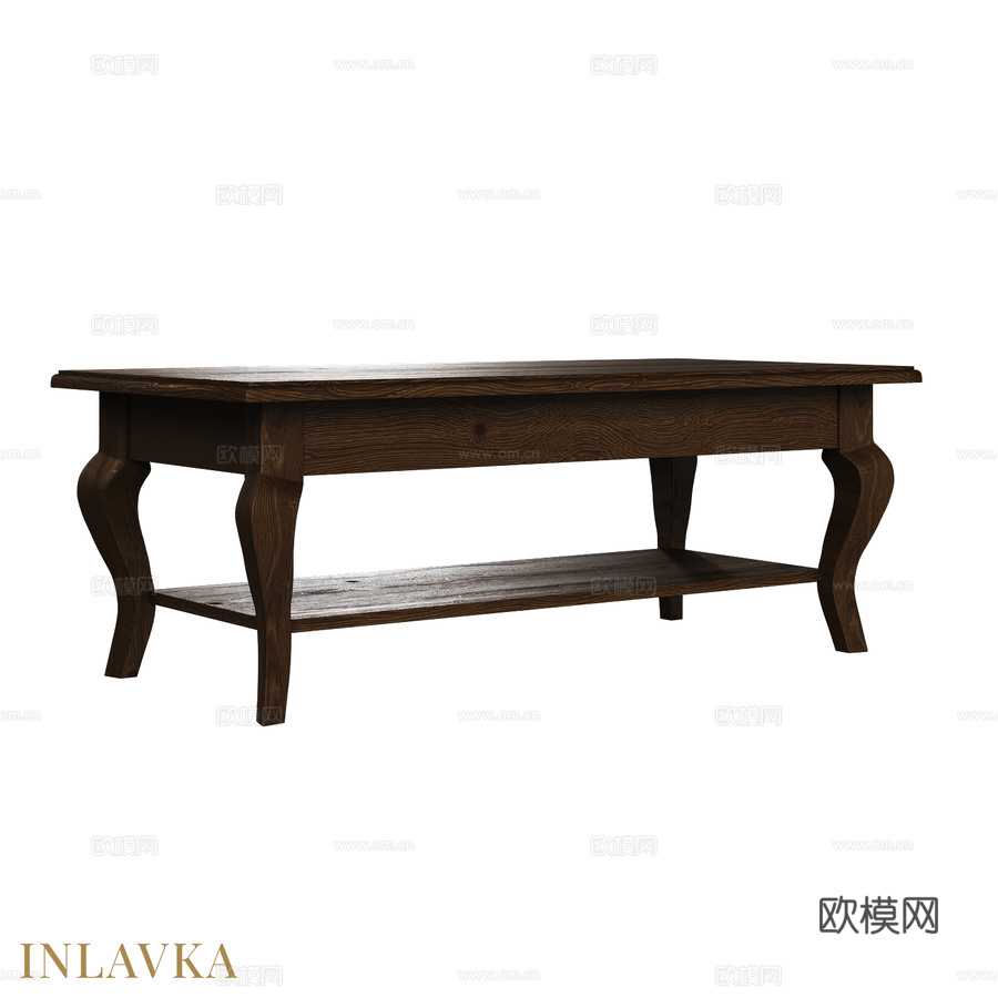 OM咖啡桌 经典风格弧形桌腿款3d模型下载