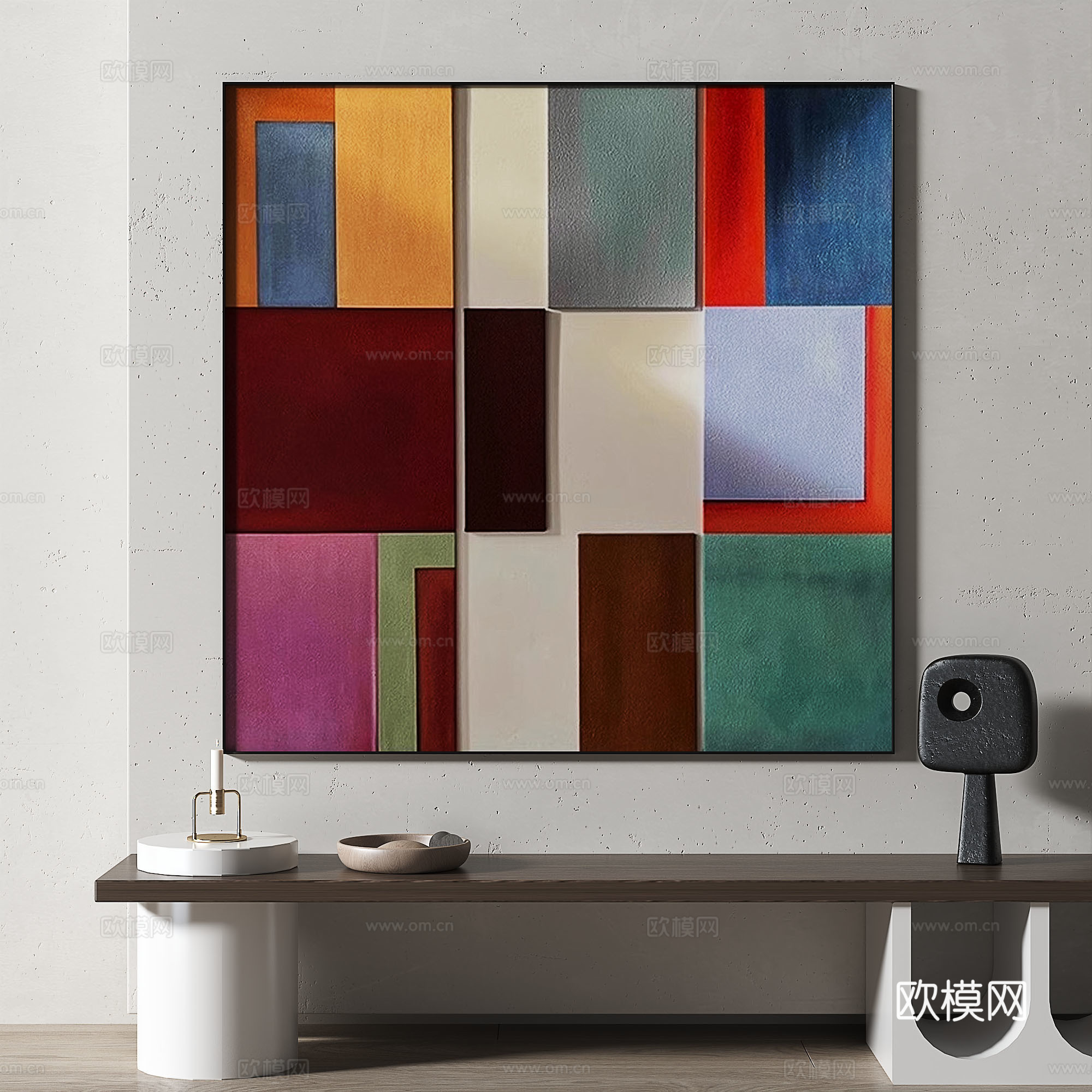 现代，简约，抽象，挂画免费3d模型下载