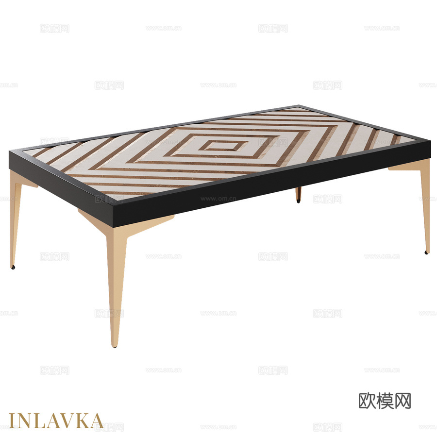 OM咖啡桌 设计师款菱形纹理款3d模型下载