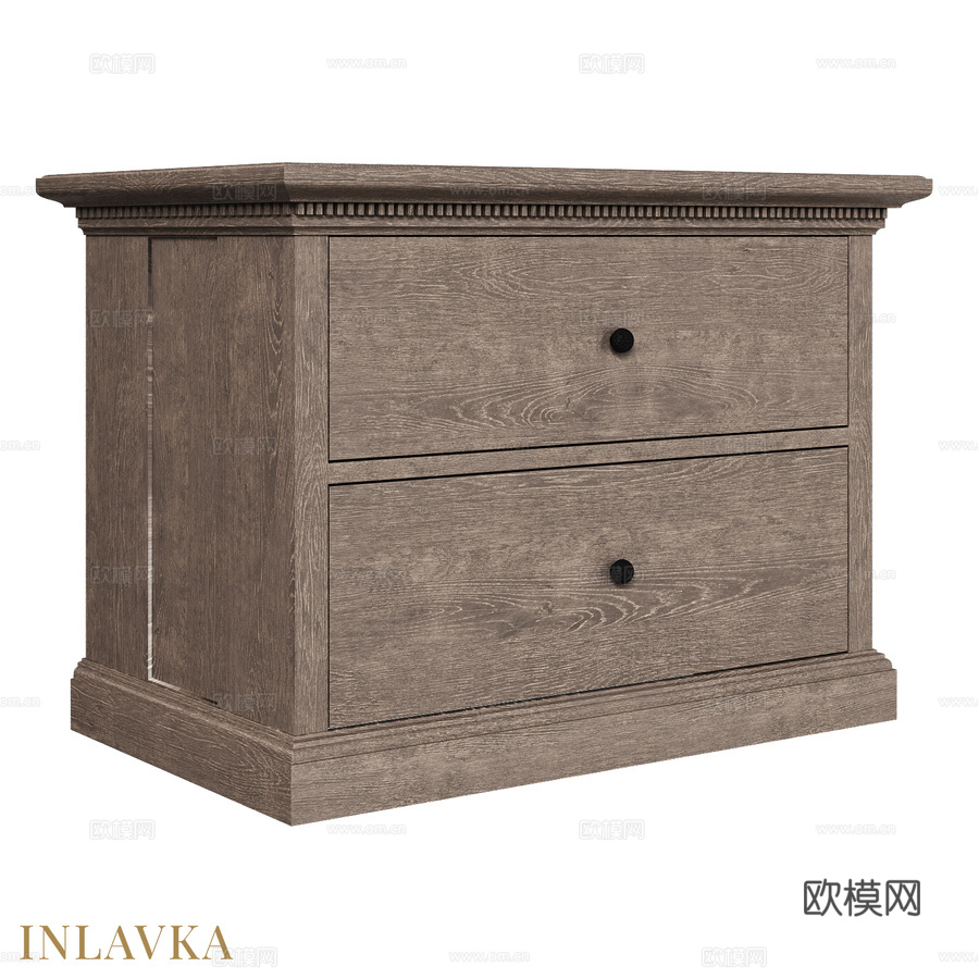 OM美式双抽文件柜3d模型下载