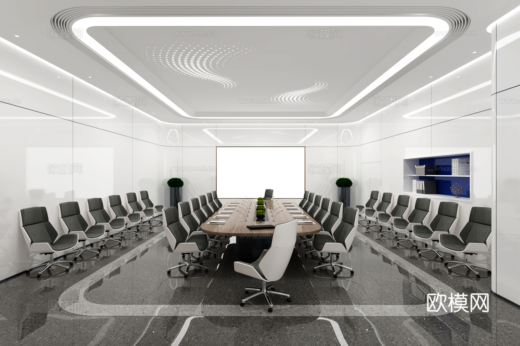 科技会议室3d模型下载（渲染图1）