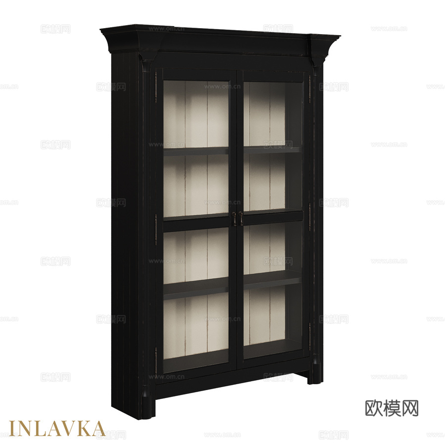 OM美式展示柜3d模型下载