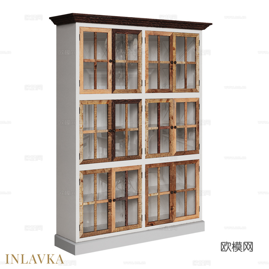 OM乡村风格双门展示柜160cm3d模型下载