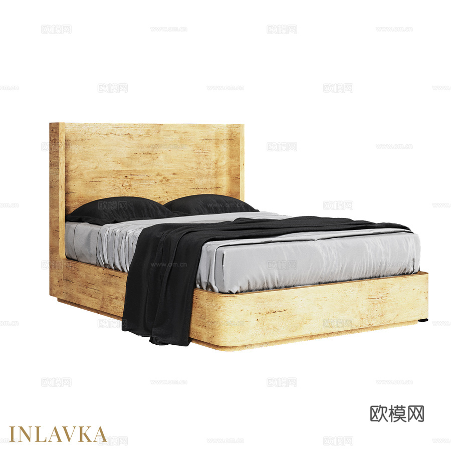 OM 140x200现代风格床3d模型