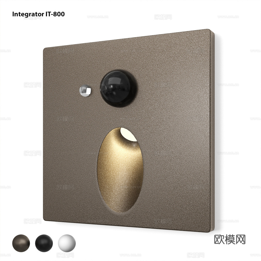 带运动传感器的方形LED嵌入式灯具3d模型下载