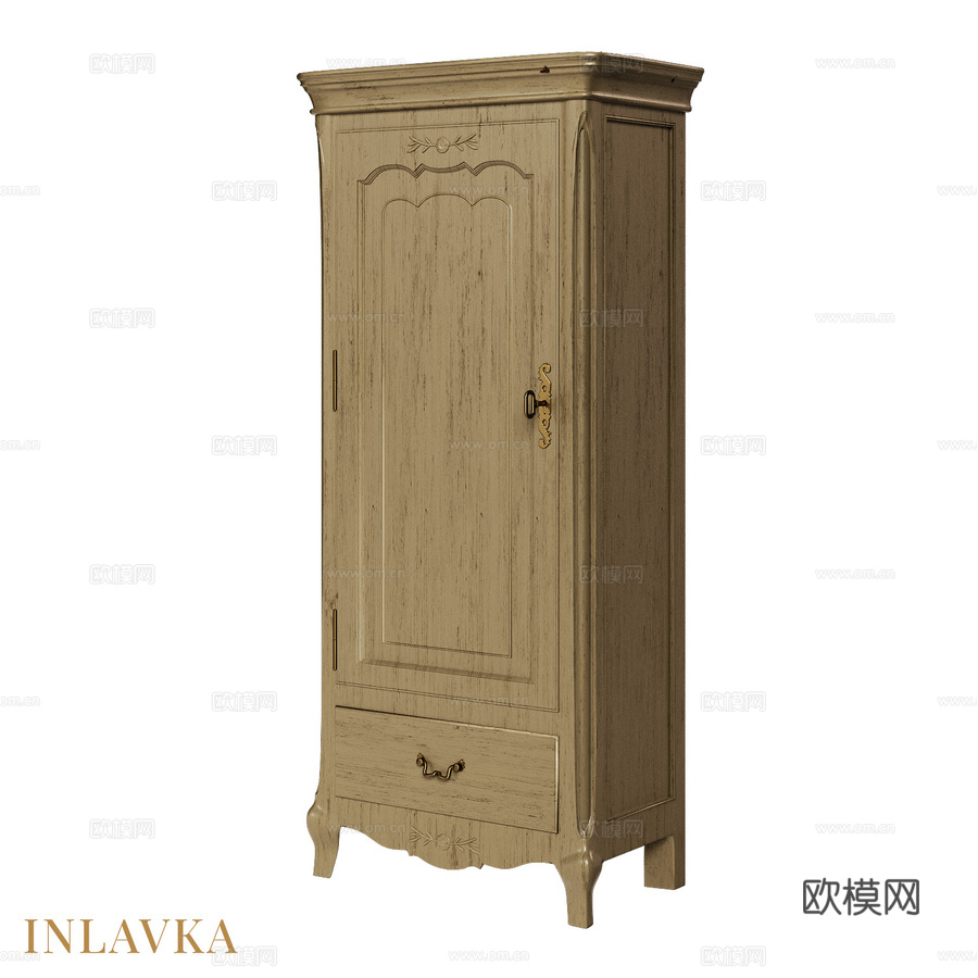 OM单门经典款衣柜3d模型下载