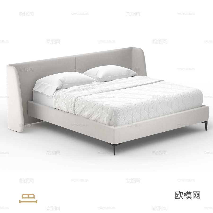 OM都市风床具3d模型下载