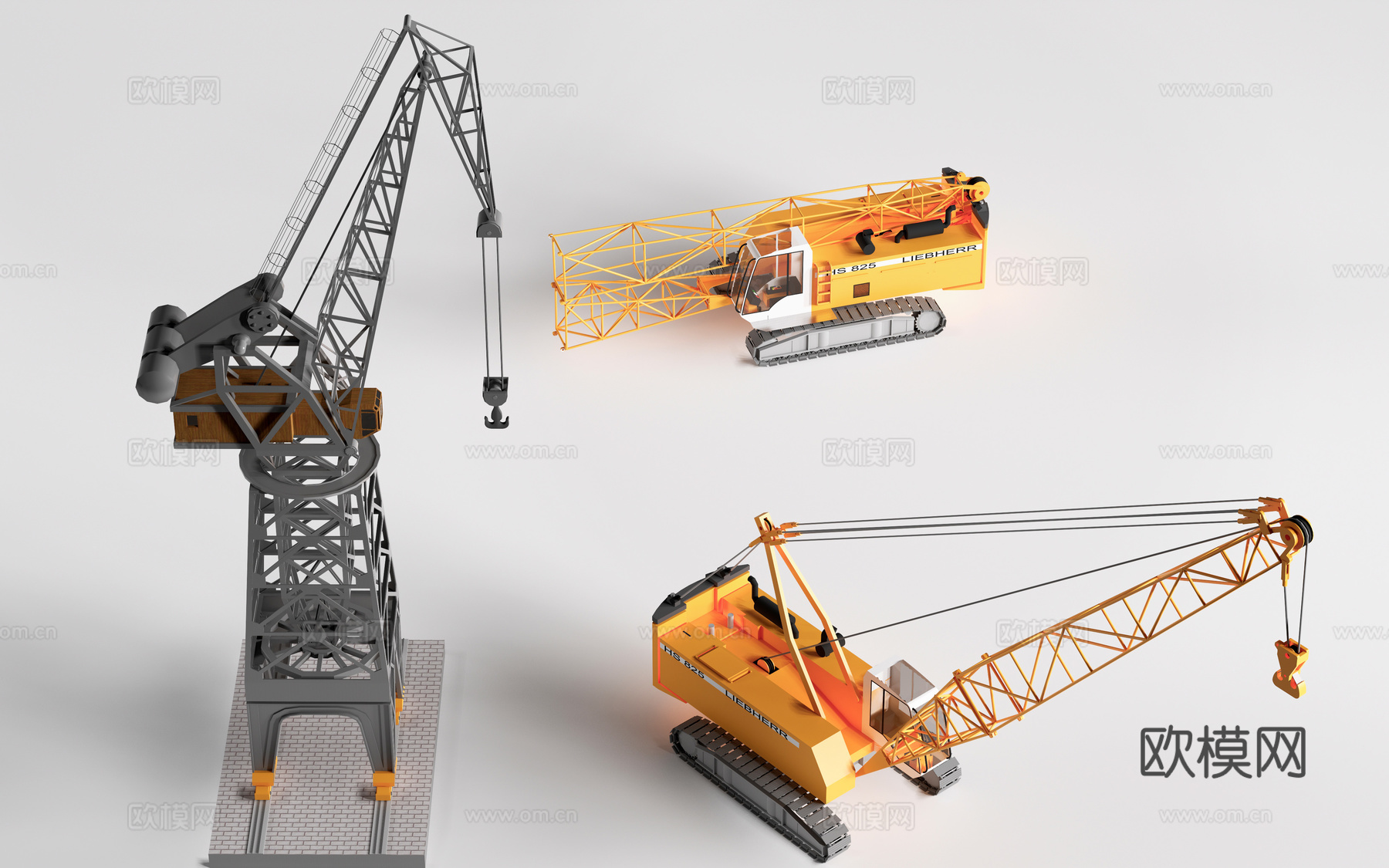 现代起重机 吊车su模型