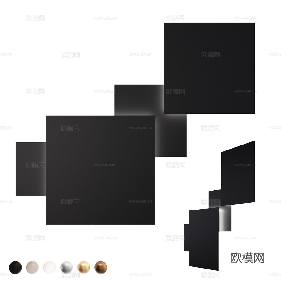 大型方形壁灯LED组合灯具ATTA-3d模型下载